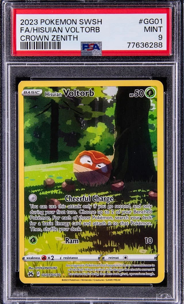 2023 Pokemon Sword & Shield Crown Zenith Full Art Hisuian Voltorb #GG01 card image