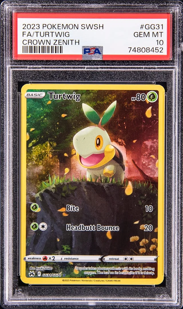 2023 Pokemon Sword & Shield Crown Zenith Full Art Holographic Turtwig #GG31 card image