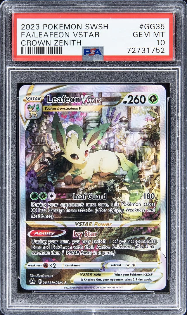 2023 Pokemon Sword & Shield Crown Zenith Full Art Rare Holofoil Leafeon VSTAR #GG35 card image