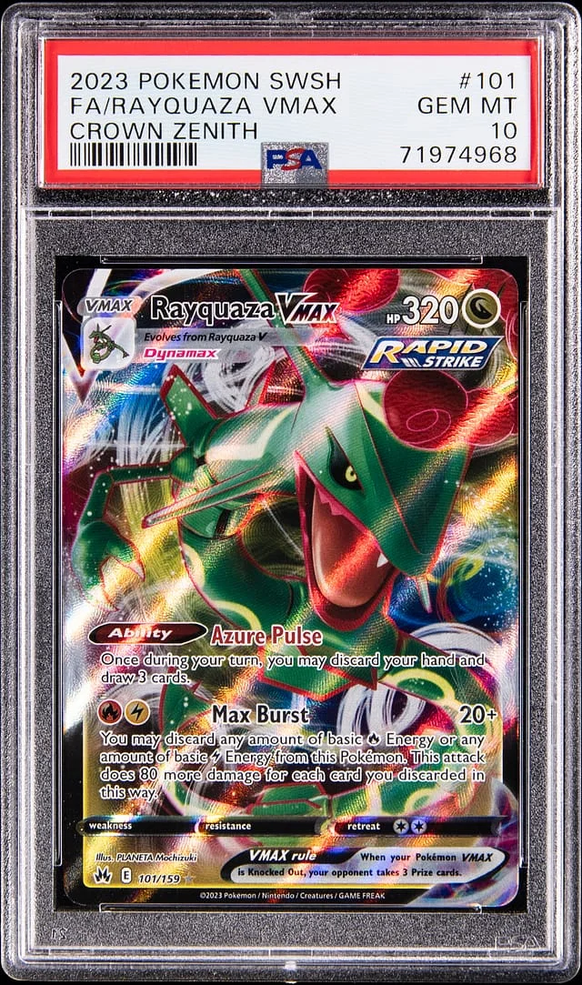 2023 Pokemon Sword & Shield Crown Zenith Full Art Rayquaza VMAX #101 card image