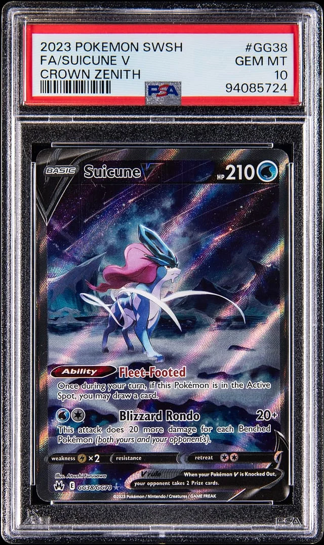 2023 Pokemon Sword & Shield Crown Zenith Full Art Suicune V #GG38 card image