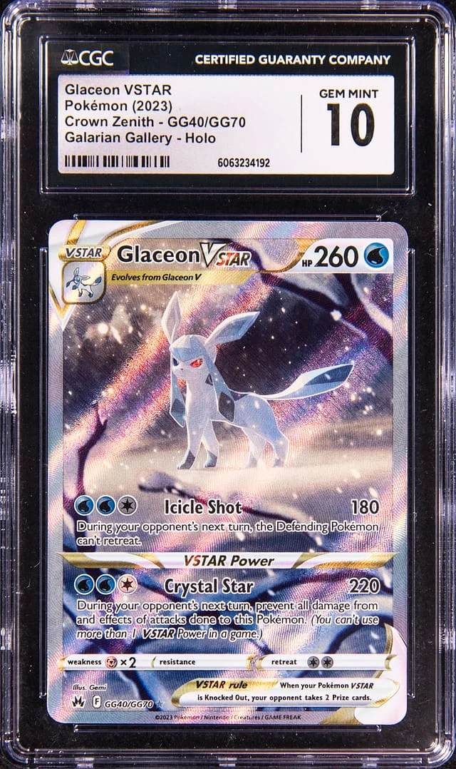 2023 Pokemon Sword & Shield Crown Zenith Galarian Gallery Holo Glaceon VSTAR #GG40 card image