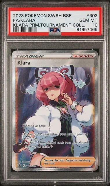 2023 Pokemon Swsh Black Star Promo Klara Premium Tournament Collection Full Art/Klara #302 card image