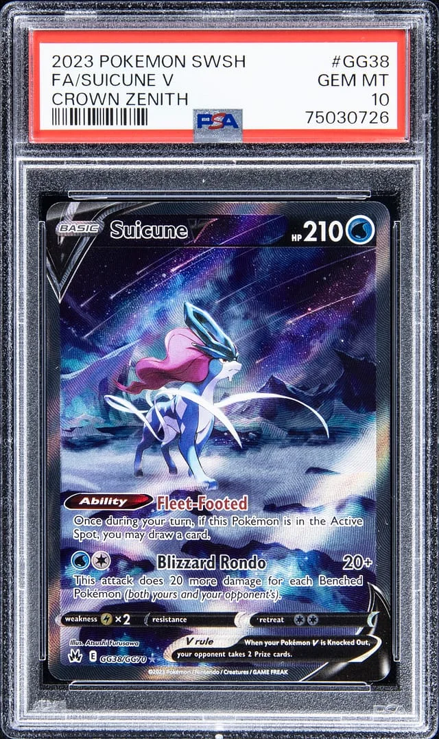 2023 Pokemon Swsh Full Art Crown Zenith Suicune V #GG38 card image