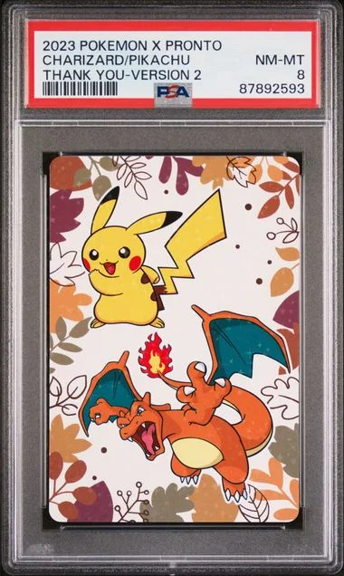2023 Pokemon X Pronto Thank You Card Version Charizard/Pikachu #2 card image