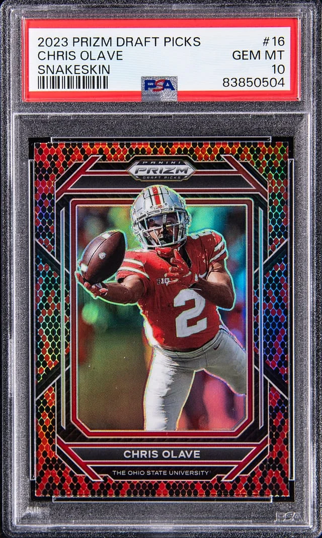 2023 Prizm Chris Olave Draft Picks Snakeskin #16 card image