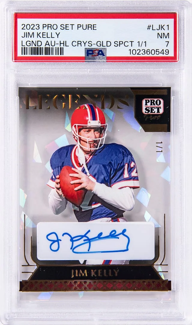 2023 Pro Set Pure Legends Autograph Holo Crystal Gold Spectrum Jim Kelly #L-JK1 card image