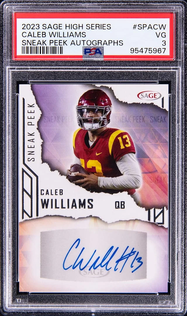 2023 Sage High Series Sneak Peek Autograph Caleb Williams #SPA-CW card image