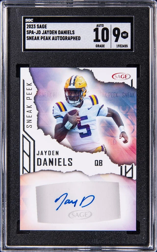 2023 Sage Sneak Peak Autographed Jayden Daniels #SPA-JD card image