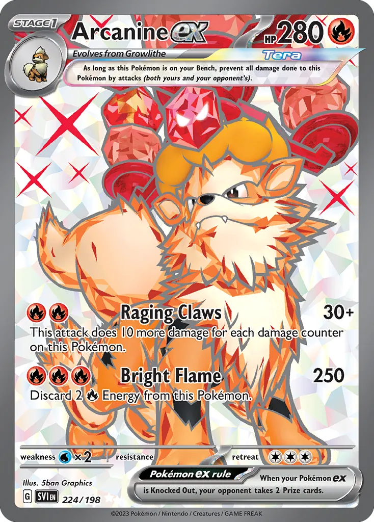 2023 Scarlet & Violet Arcanine ex Double Rare #032/198 Double Rare card image