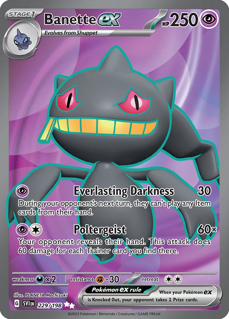 2023 Scarlet & Violet Banette ex #229/198 Ultra Rare card image