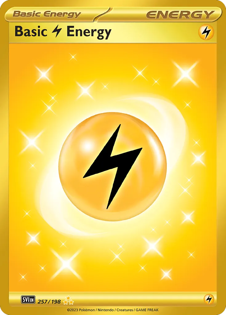 2023 Scarlet & Violet Basic Lightning Energy Hyper Rare #257/198 Hyper Rare card image