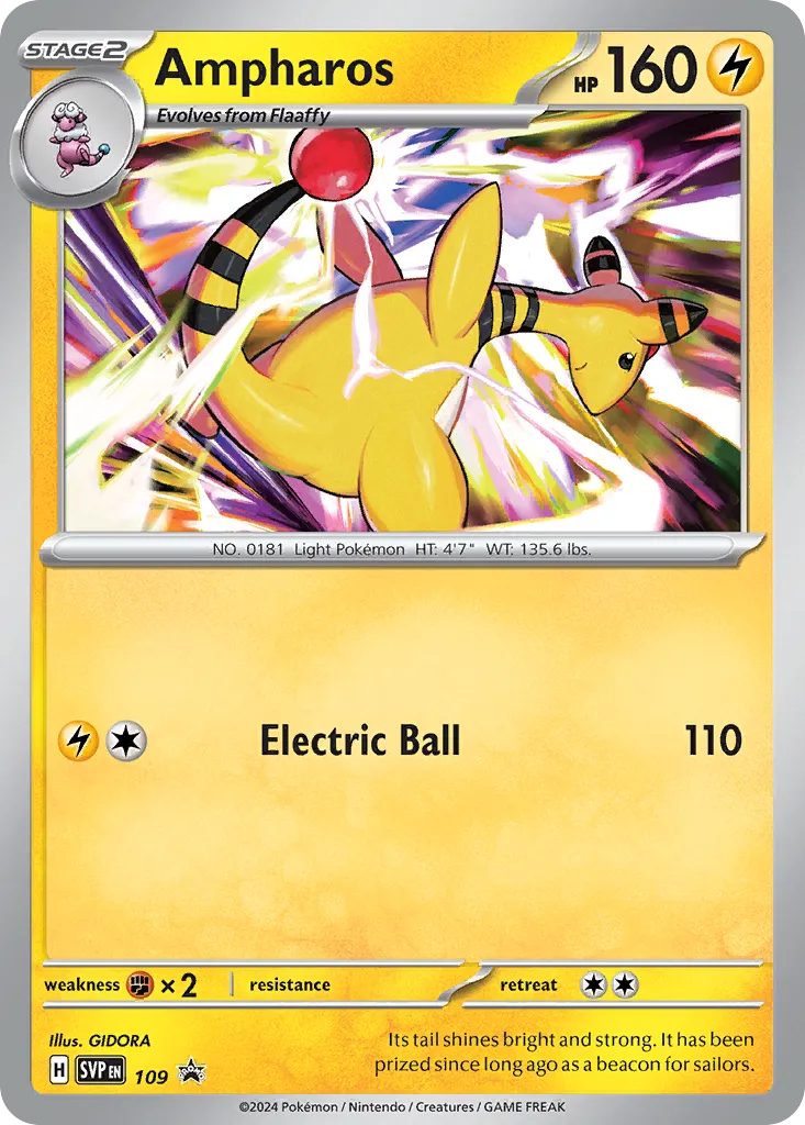 2023 Scarlet & Violet Black Star Promos Ampharos #109/215 card image