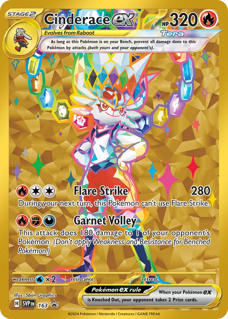 2023 Scarlet & Violet Black Star Promos Cinderace ex #163/215 card image