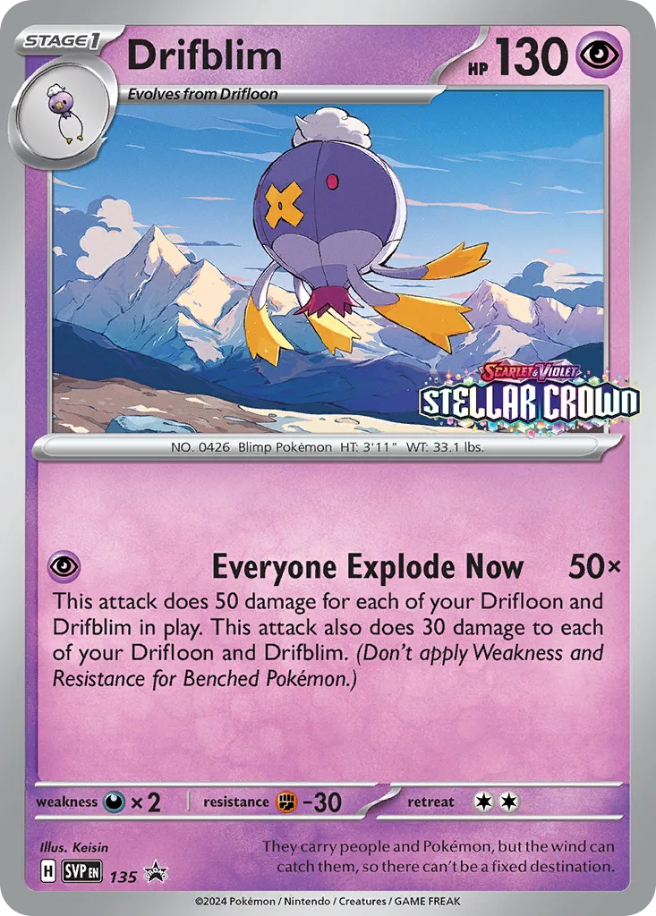 2023 Scarlet & Violet Black Star Promos Drifblim #135/215 card image