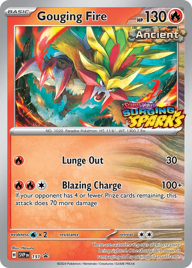 2023 Scarlet & Violet Black Star Promos Gouging Fire #151/215 card image