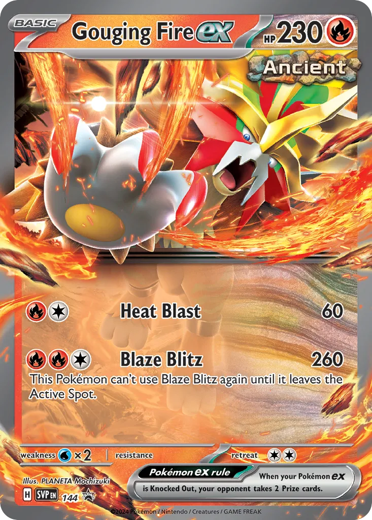 2023 Scarlet & Violet Black Star Promos Gouging Fire ex #144/215 card image