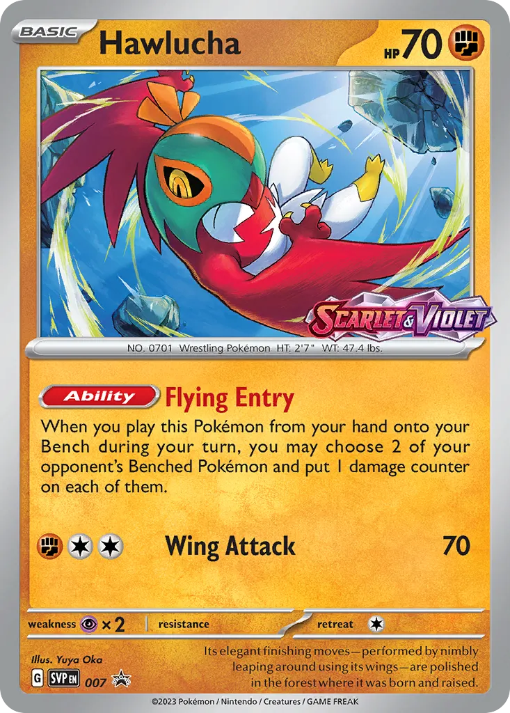 2023 Scarlet & Violet Black Star Promos Hawlucha #007/215 card image