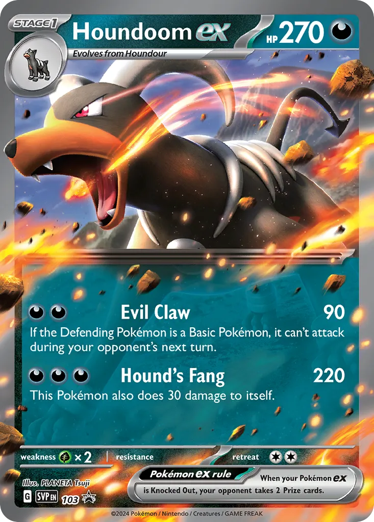 2023 Scarlet & Violet Black Star Promos Houndoom ex #103/215 card image