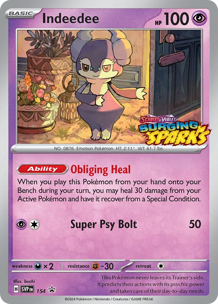 2023 Scarlet & Violet Black Star Promos Indeedee #154/215 card image