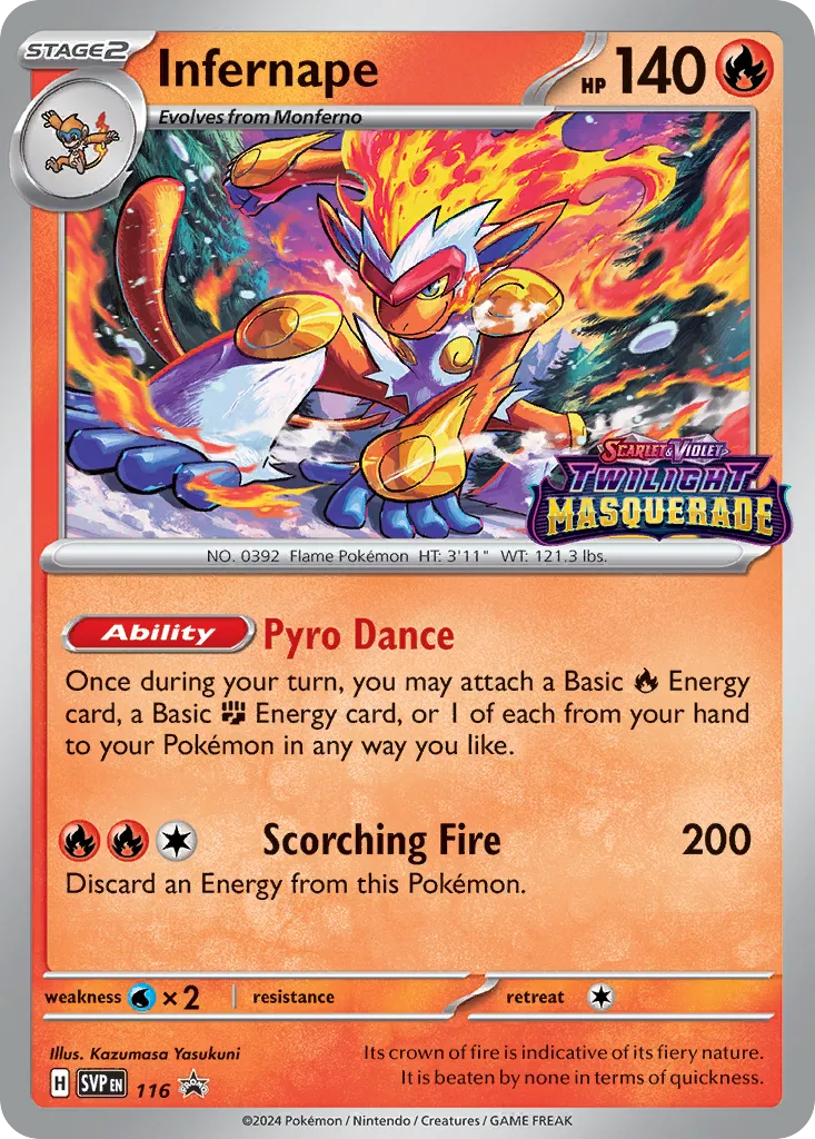 2023 Scarlet & Violet Black Star Promos Infernape #116/215 card image