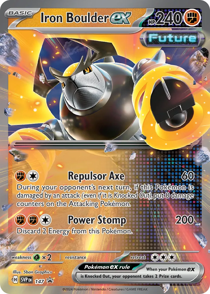 2023 Scarlet & Violet Black Star Promos Iron Boulder ex #147/215 card image