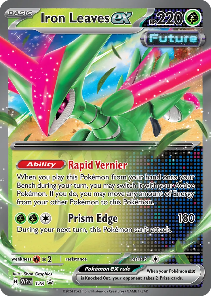 2023 Scarlet & Violet Black Star Promos Iron Leaves ex #128/215 card image