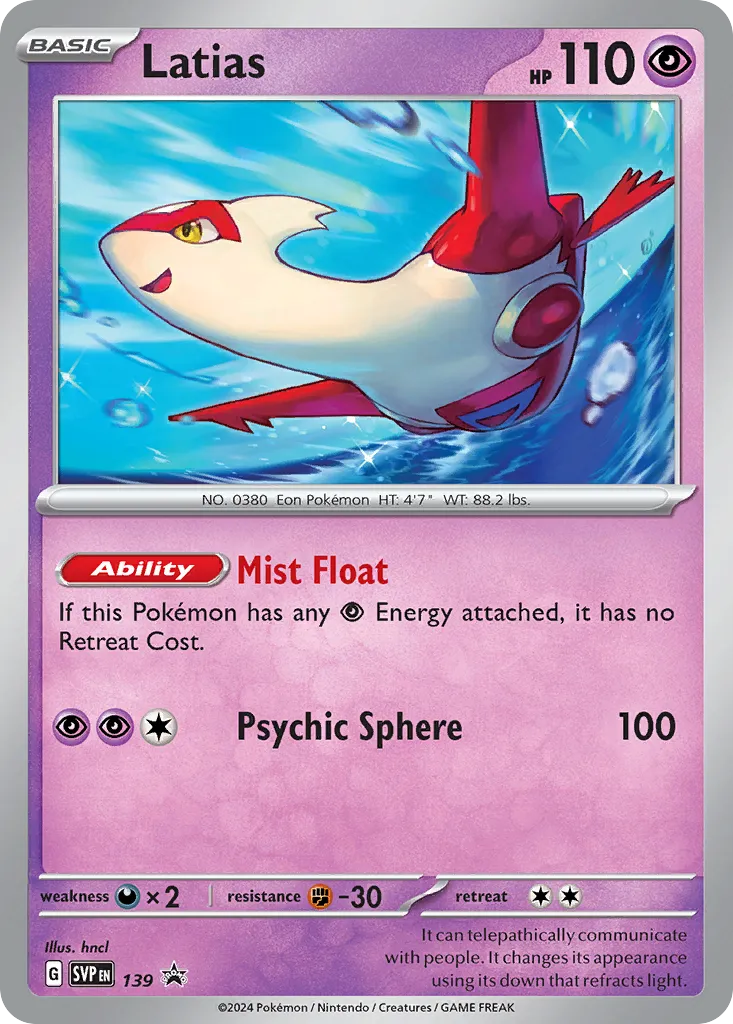 2023 Scarlet & Violet Black Star Promos Latias #139/215 card image