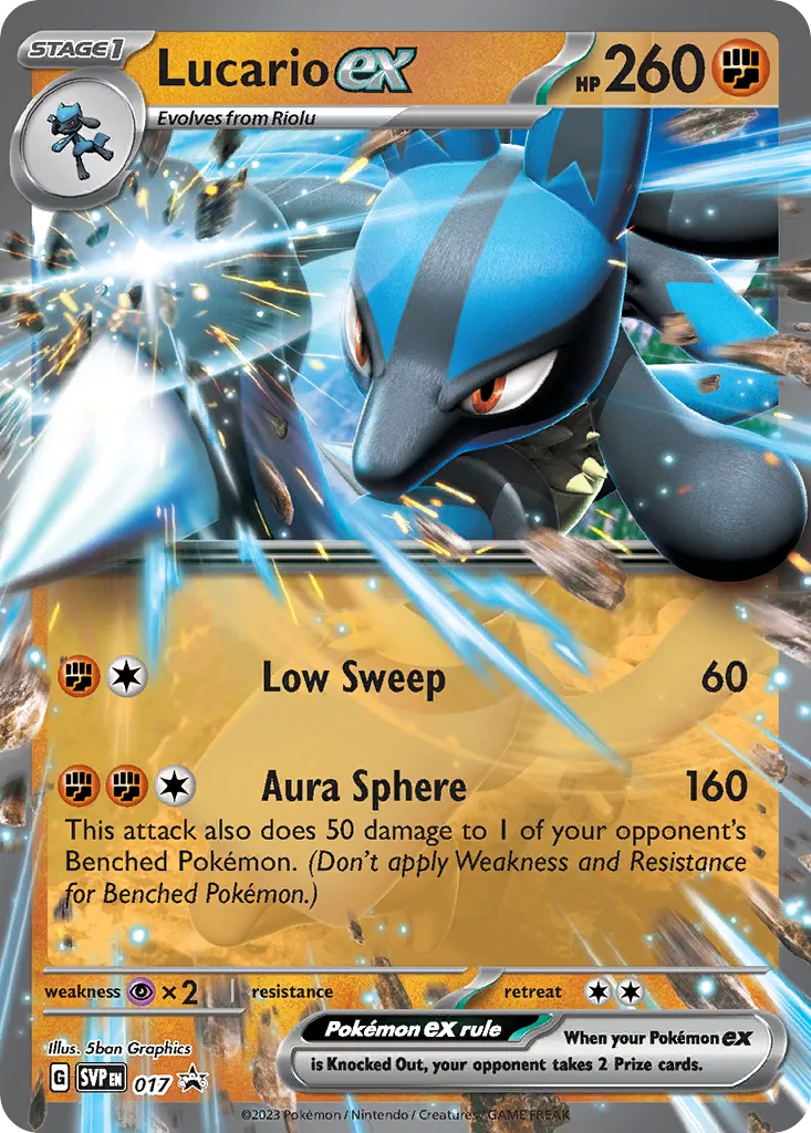 2023 Scarlet & Violet Black Star Promos Lucario ex #017/215 card image