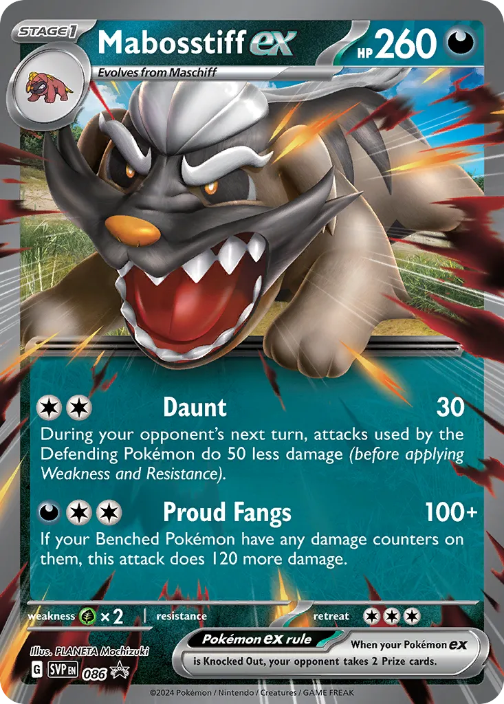 2023 Scarlet & Violet Black Star Promos Mabosstiff ex #086/215 card image