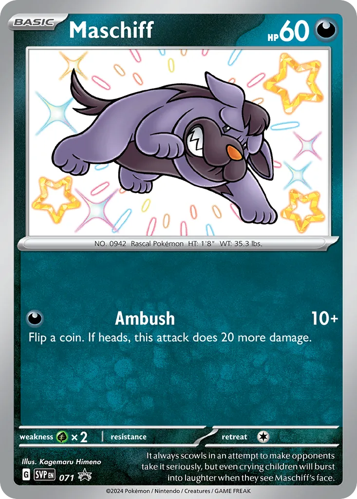 2023 Scarlet & Violet Black Star Promos Maschiff #071/215 card image