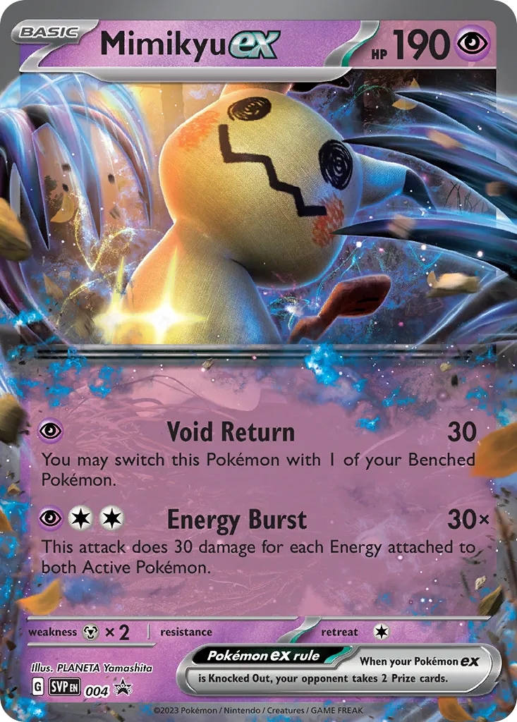 2023 Scarlet & Violet Black Star Promos Mimikyu ex #004/215 card image
