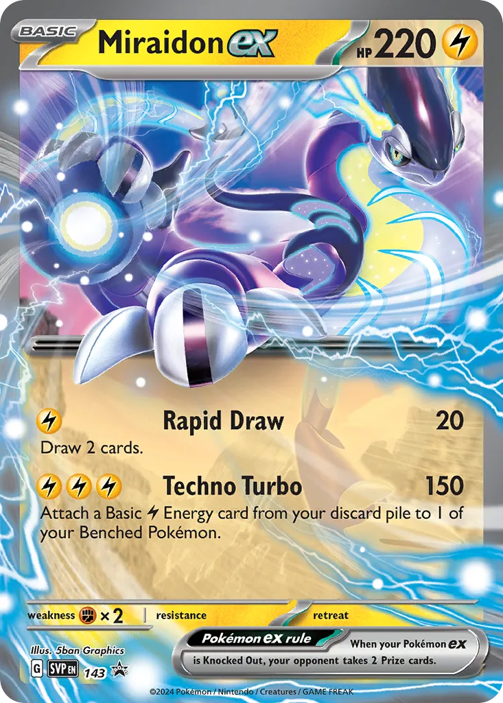 2023 Scarlet & Violet Black Star Promos Miraidon ex #028/215 card image