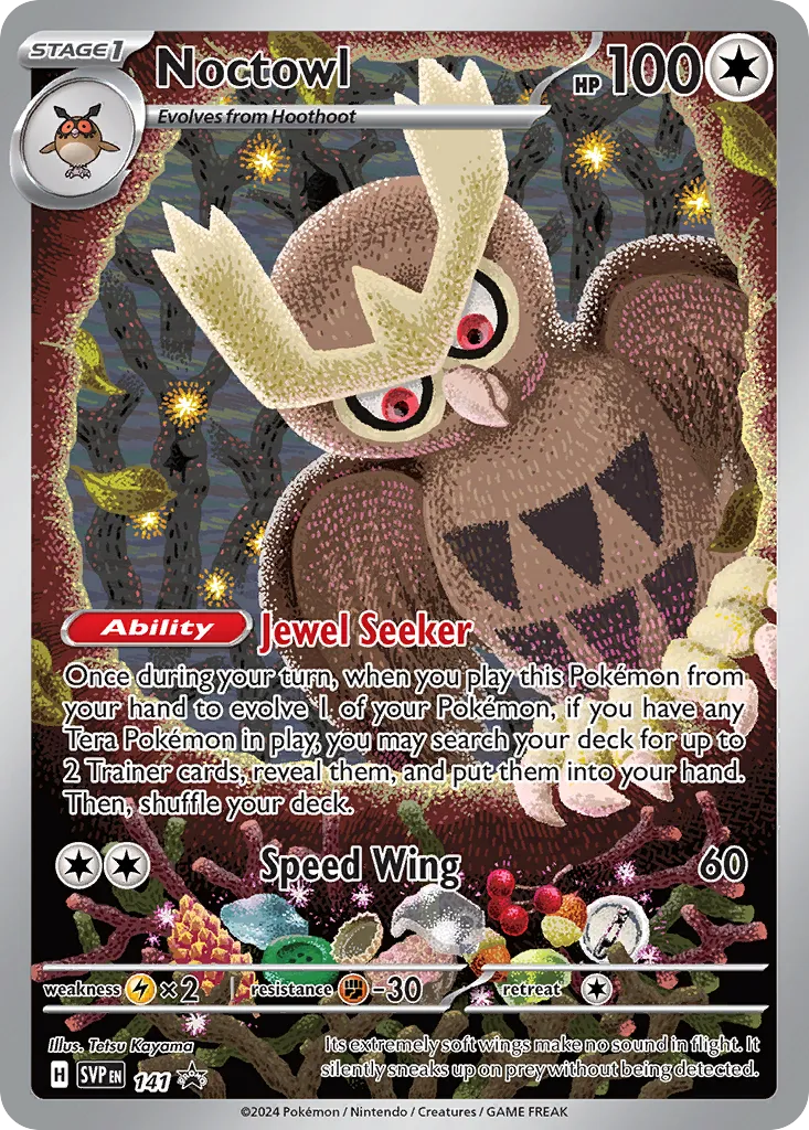 2023 Scarlet & Violet Black Star Promos Noctowl #141/215 card image
