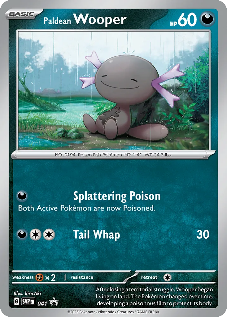 2023 Scarlet & Violet Black Star Promos Paldean Wooper #041/215 card image