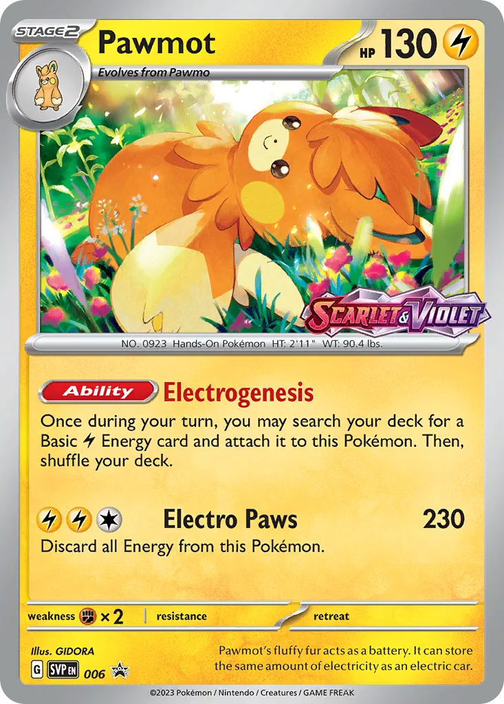 2023 Scarlet & Violet Black Star Promos Pawmot #006/215 card image