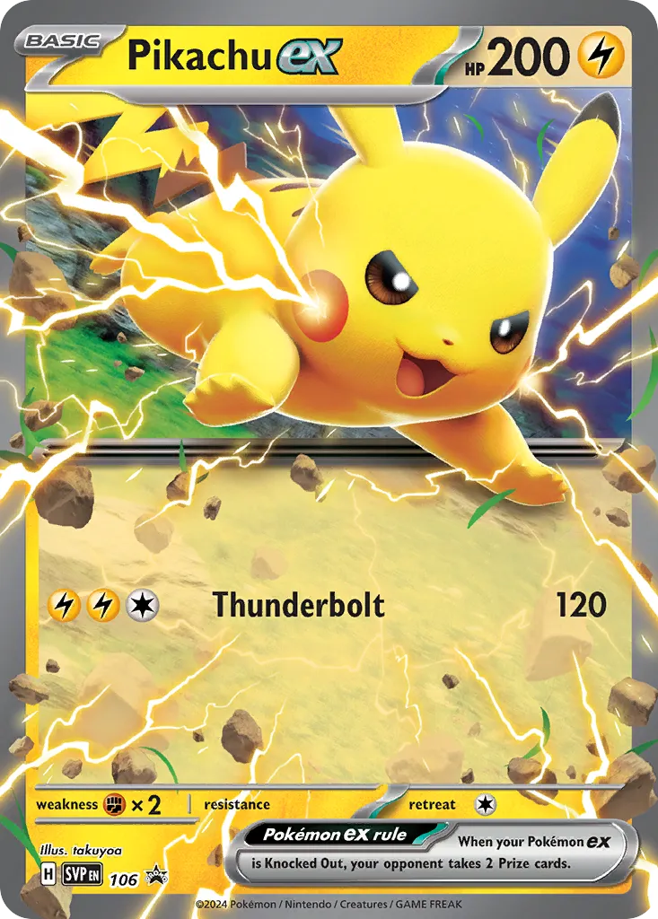 2023 Scarlet & Violet Black Star Promos Pikachu ex #106/215 card image