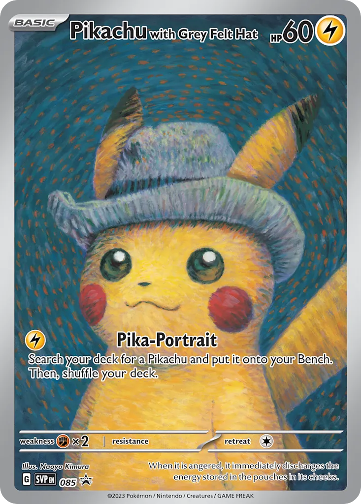 2023 Scarlet & Violet Black Star Promos Pikachu with Grey Felt Hat #085/215 card image