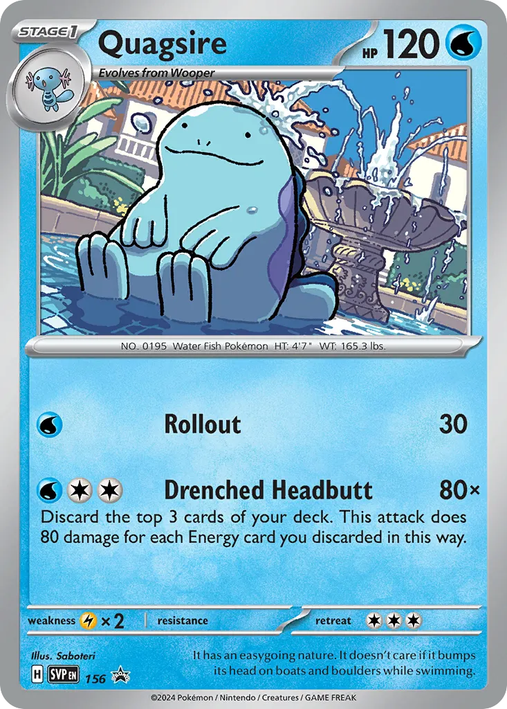 2023 Scarlet & Violet Black Star Promos Quagsire #156/215 card image