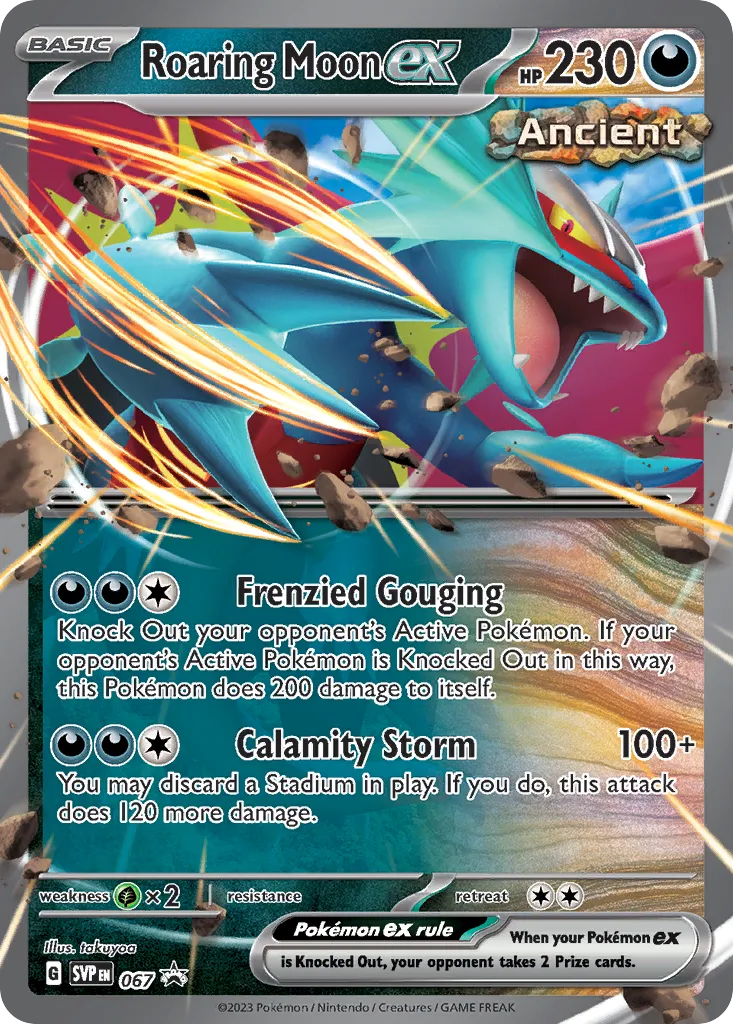 2023 Scarlet & Violet Black Star Promos Roaring Moon ex #067/215 card image