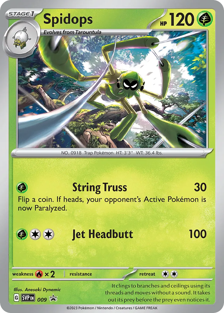 2023 Scarlet & Violet Black Star Promos Spidops #009/215 card image