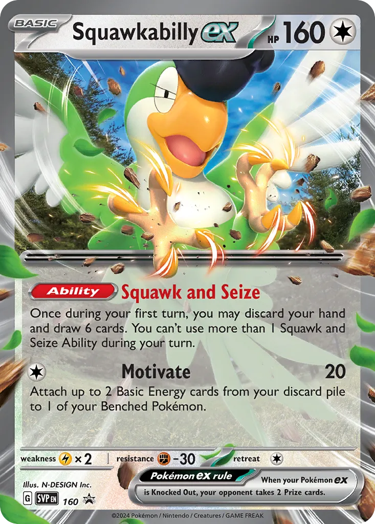 2023 Scarlet & Violet Black Star Promos Squawkabilly ex #160/215 card image