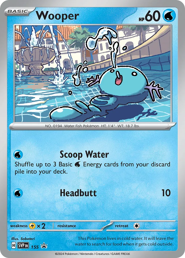 2023 Scarlet & Violet Black Star Promos Wooper #155/215 card image