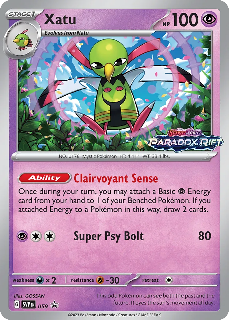 2023 Scarlet & Violet Black Star Promos Xatu #059/215 card image