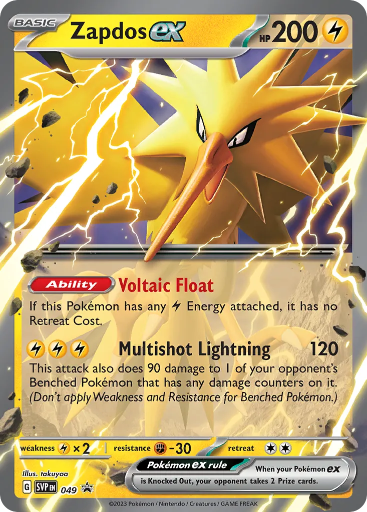 2023 Scarlet & Violet Black Star Promos Zapdos ex #049/215 card image