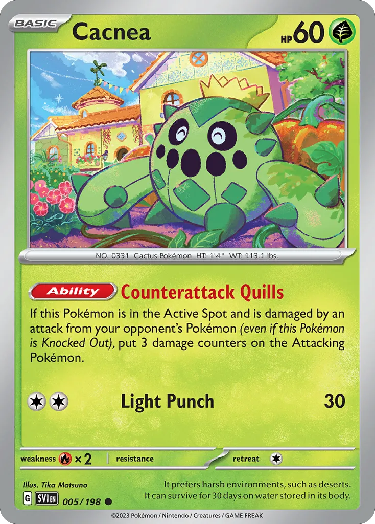 2023 Scarlet & Violet Cacnea #005/198 Common card image