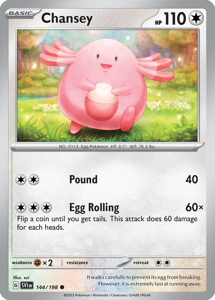 2023 Scarlet & Violet Chansey #144/198 Common card image