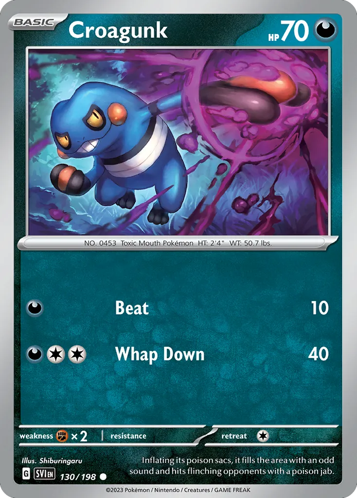 2023 Scarlet & Violet Croagunk Common #130/198 Common card image