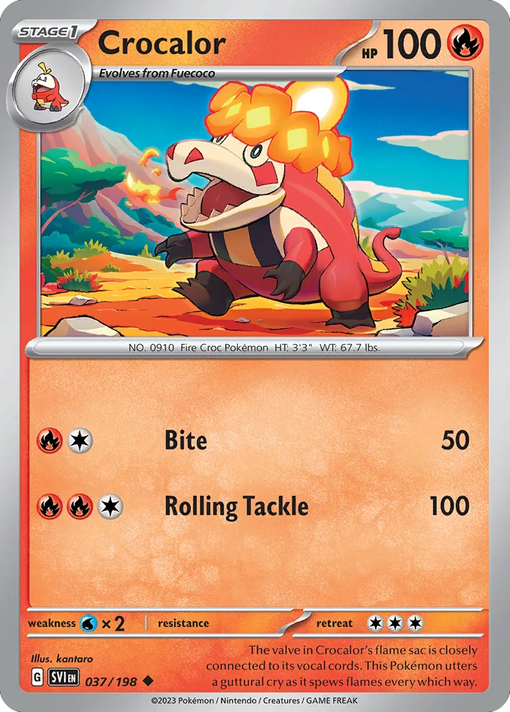 2023 Scarlet & Violet Crocalor #037/198 Uncommon card image