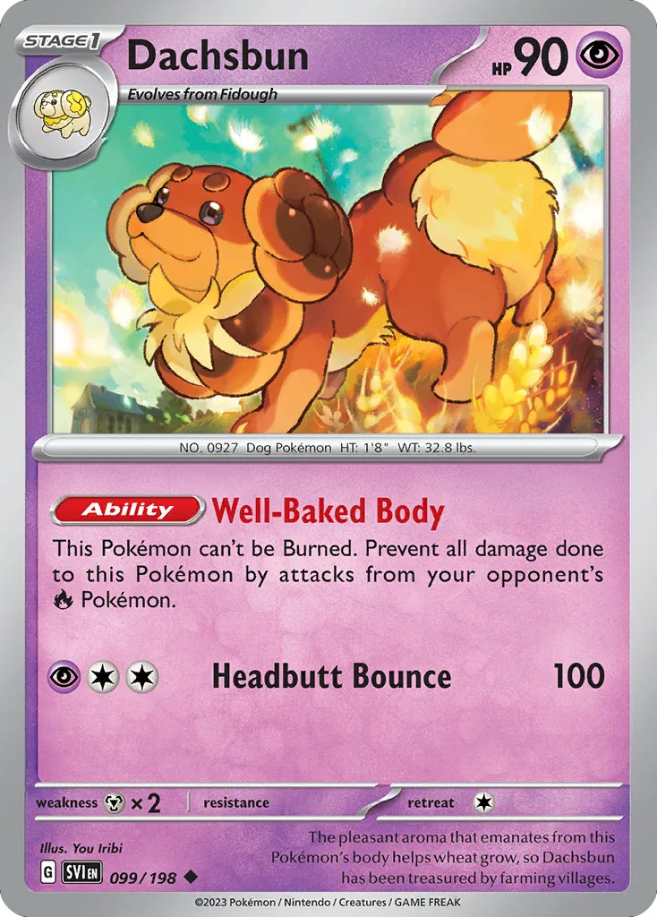 2023 Scarlet & Violet Dachsbun #099/198 Uncommon card image